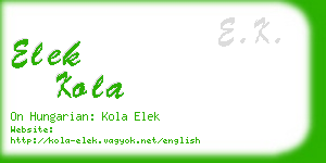elek kola business card